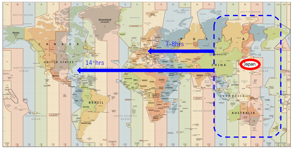 APAC Tech Hubサービス提供の対象地域の図